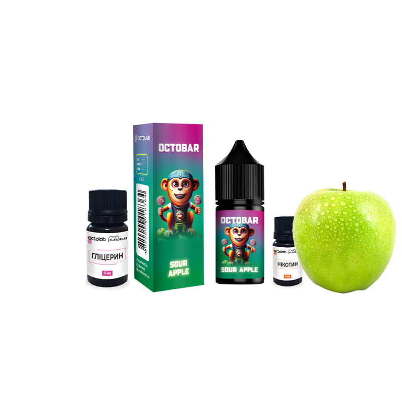 Набор для самозамеса Octobar NFT Sour Apple (Кислое Яблоко, 50 мг, 10 мл)