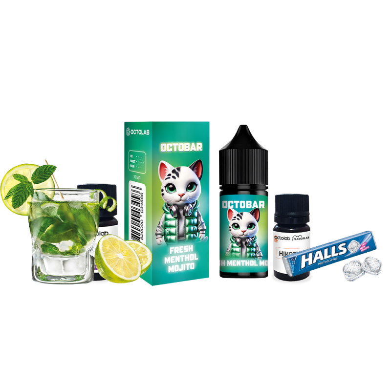 Набор для самозамеса Octobar NFT Fresh Menthol Mojito (Ментол Мохито, 50 мг, 30 мл)