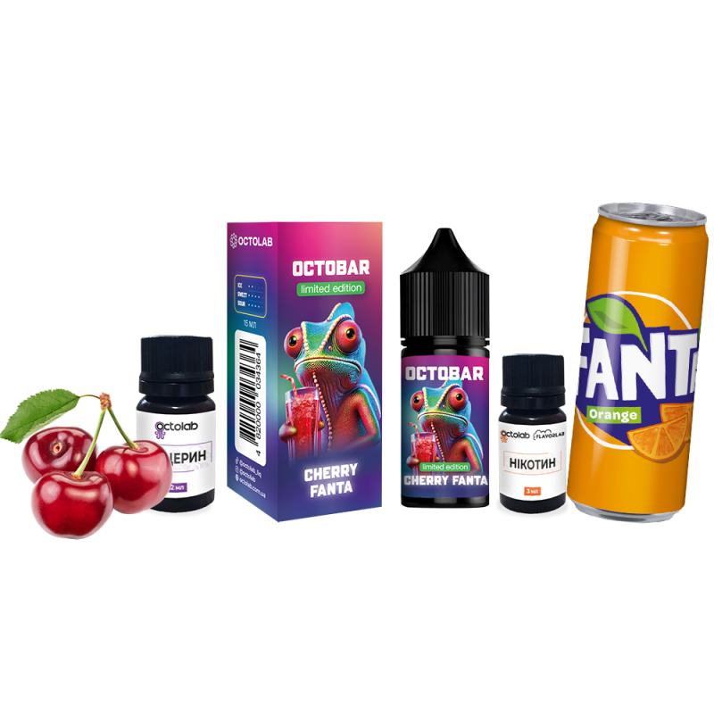 Набор для самозамеса Octobar NFT Cherry Fanta Limited Edition (Вишнёвая Фанта, 50 мг, 30 мл)