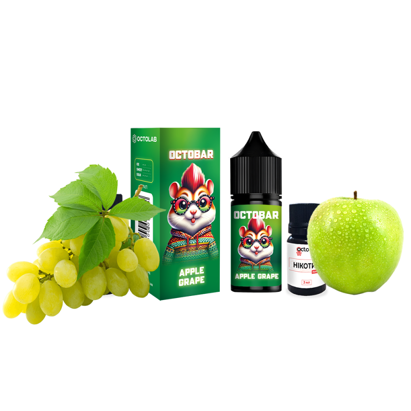 Набор для самозамеса Octobar NFT HARD Apple Grape (Яблоко Виноград, 65 мг, 30 мл)