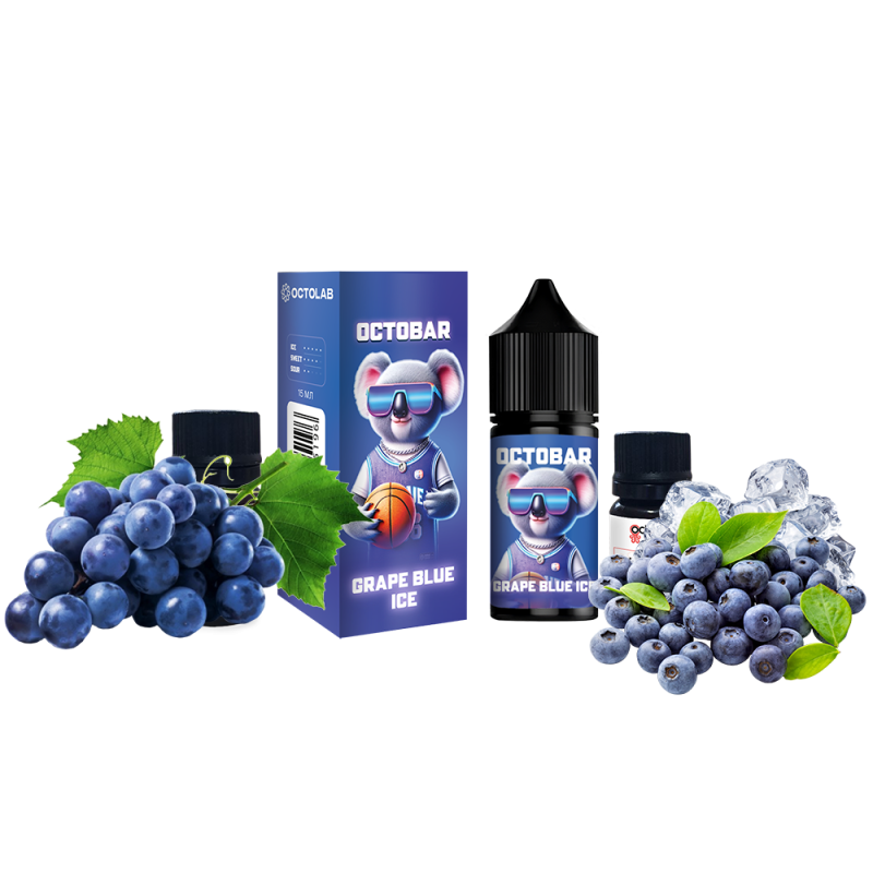 Набор для самозамеса Octobar NFT HARD Grape Blue Ice (Виноград Голубой Лёд, 65 мг, 30 мл)