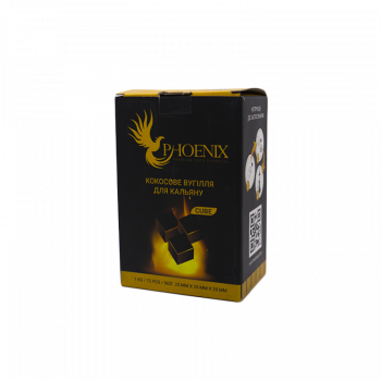 Кокосовый уголь для кальяна Phoenix (1 кг, 72 шт, р25)