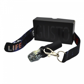 Персональный мундштук из керамики Gusto с ленточкой Gusto Life (Чёрно-белый)