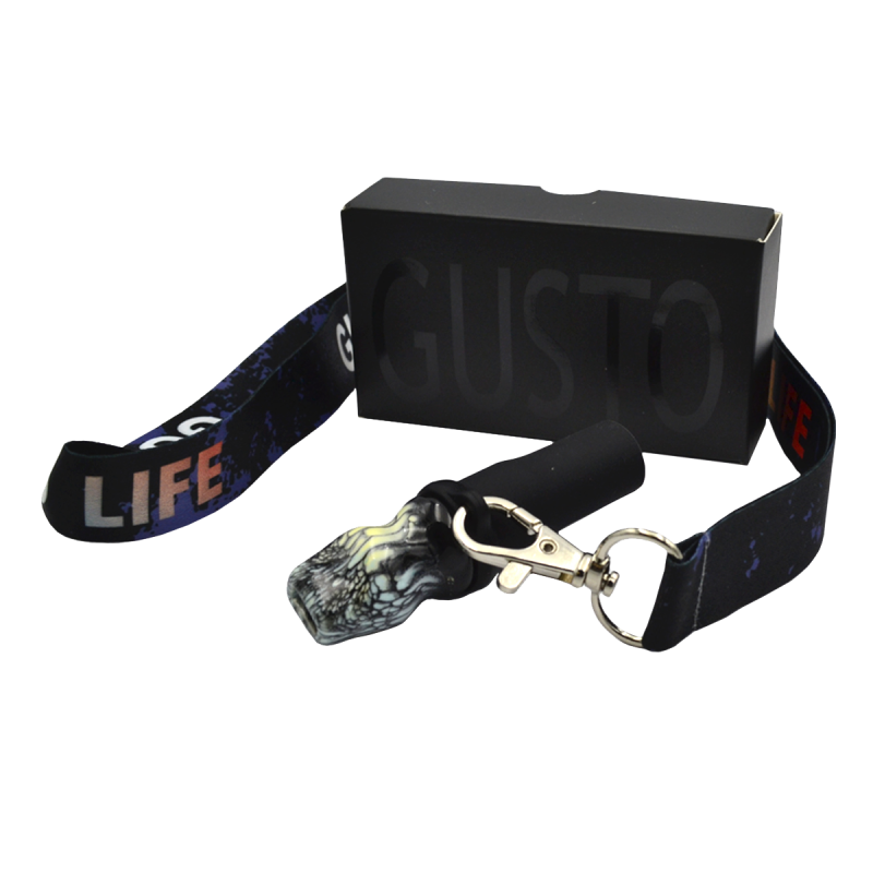 Персональный мундштук из керамики Gusto с ленточкой Gusto Life (Чёрно-белый)