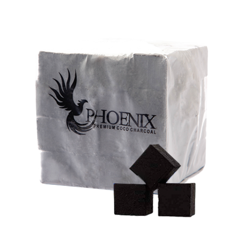 Кокосовый уголь для кальяна Phoenix (1 кг, 64 шт, р26, без коробки)