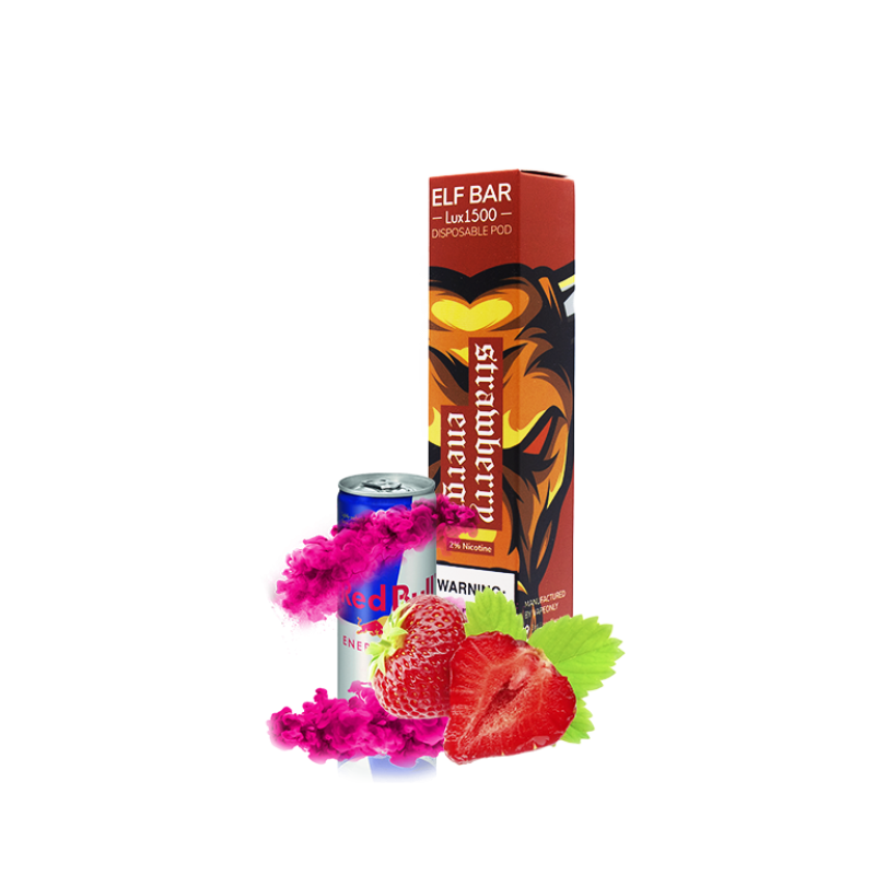 Elf Bar LUX 1500 Strawberry Energy (Клубничный Энергетик) Одноразовый POD