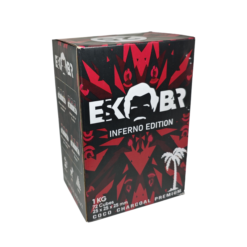 Кокосовый уголь для кальяна Eskobar (1 кг, 72 шт, р25)